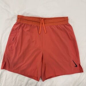 Nike Yoga Dri-fit Men's Coral Athletic Shorts